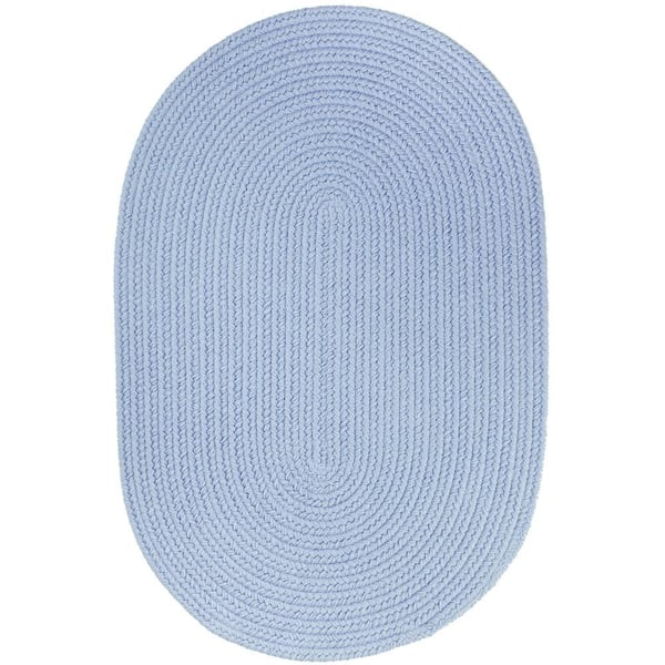 Unbranded Texturized Solid Hydrangea Poly 7 ft. x 9 ft. Oval Braided Area Rug