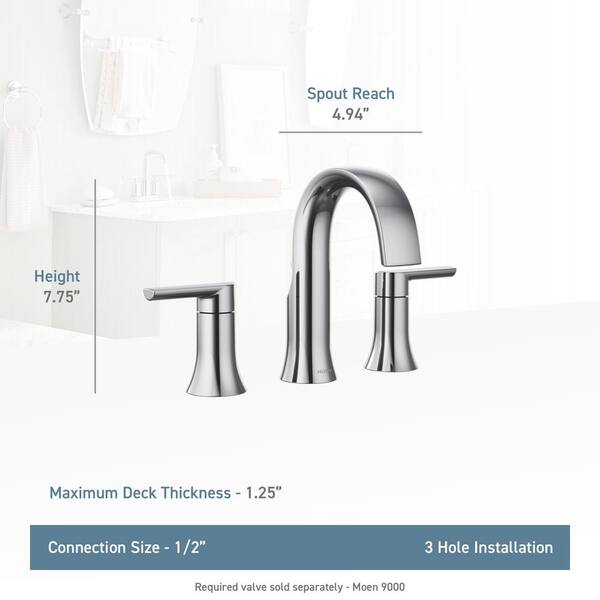 Moen Doux 8 In Widespread 2 Handle Bathroom Faucet Trim Kit Brushed Nickel Valve Not Included Ts6925bn The Home Depot - Moen Doux Two Handle Bathroom Faucet Chrome Moen Doux 8 In Widespread 2 Handle Bathroom Faucet Trim Kit Brushed Nickel Valve Not Included Ts6925bn The Home Depot - Moen Doux Two Handle Bathroom Faucet Chrome