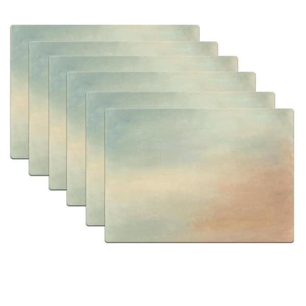 DASCO 17 in. x 12 in. Beige Vinyl Placemats (Set of 6)