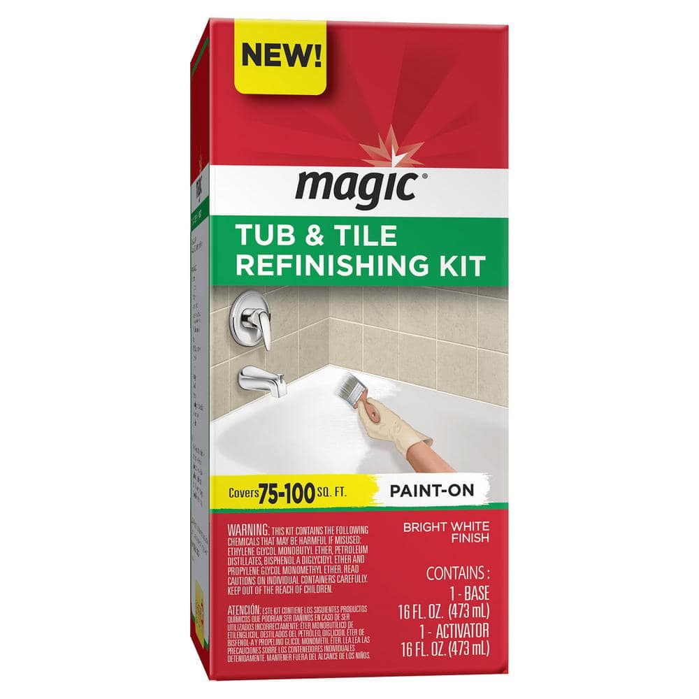 Magic 16 Oz Tub And Tile Refinishing, Ekopel 2k Bathtub Refinishing Kit Home Depot