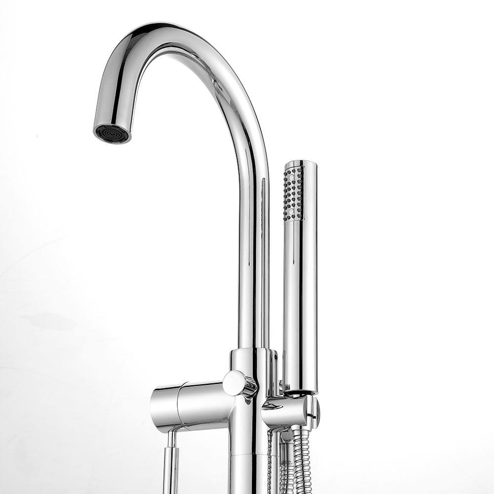 Athena Chrome Freestanding Roman Tub Faucet with Hand Shower