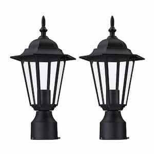 Black Aluminum Pier Mount Base Post Base With Standard Fitter Diameter, Outdoor Aluminum and Glass Post