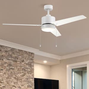 Dulac 52 in. Integrated LED Indoor White Ceiling Fan with Light Kit and Pull Chain