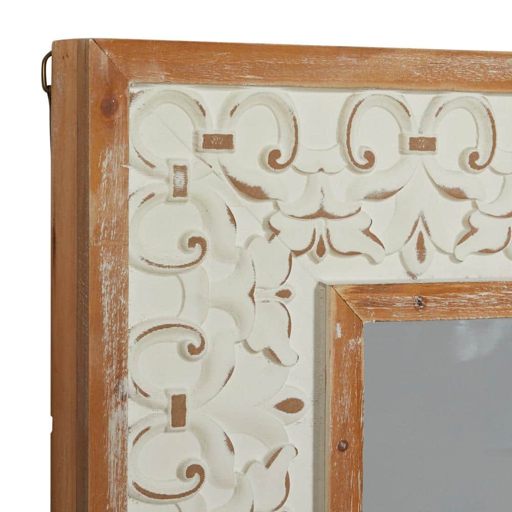 French Provincial Gold Carved Wood Rectangular Mirror
