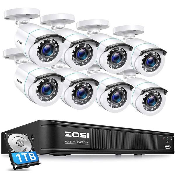 ZOSI H.265+ 8-Channel 5MP-LITE DVR 1TB Hard Drive Security Camera ...