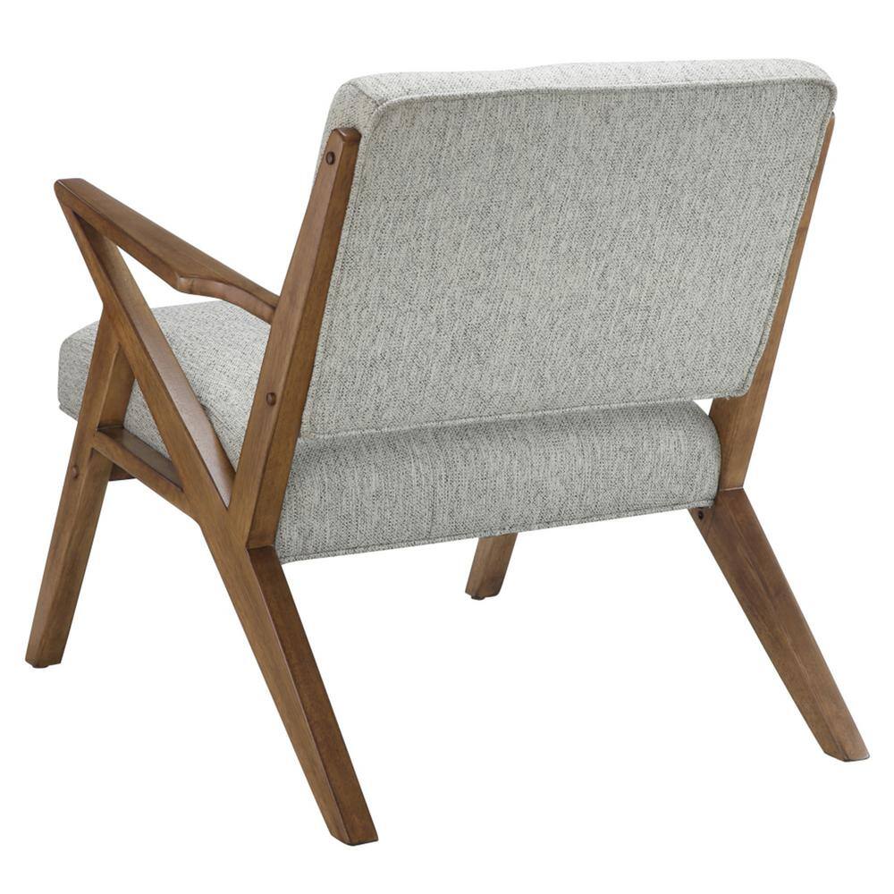 Mid-Century Modern Rocket Lounge Chair in Light Grey Microfiber