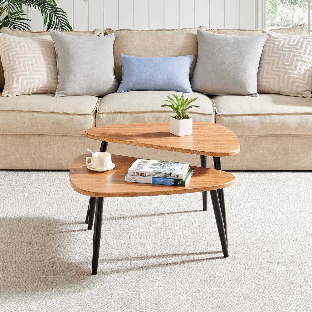 Circle Coffee Table Natural Wood Round Table For Living Room