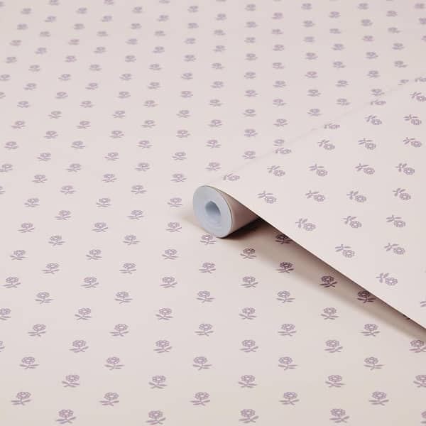 Laura Ashley Daisy Lavender Purple Non-Woven Paste the Wall Removable  Wallpaper 119864 - The Home Depot