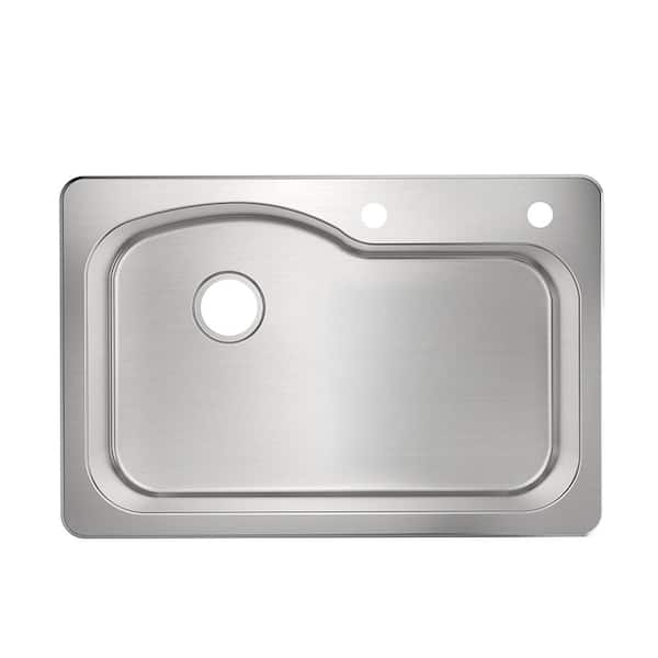 PELHAM & WHITE Belmar 33 in. Drop-In/Undermount Single Bowl 18-Gauge Stainless Steel Kitchen Sink