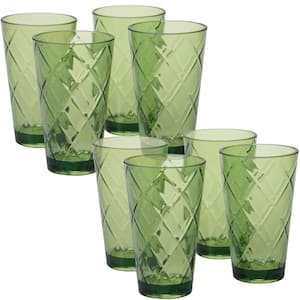20 oz. 8-Piece Green Acrylic Ice Tea Glass