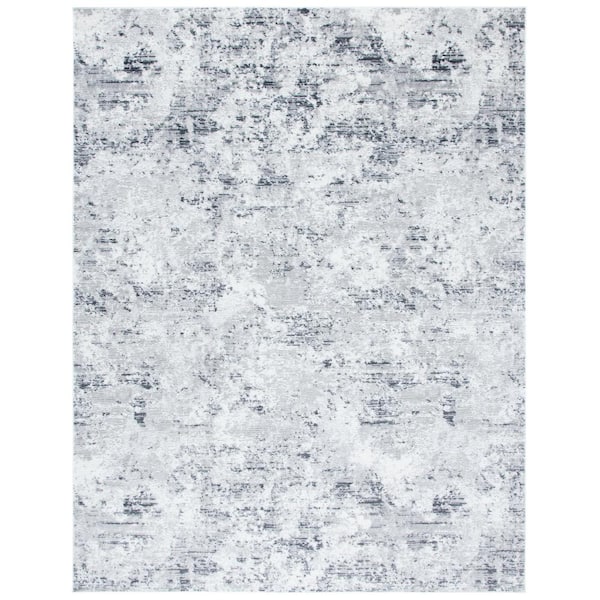 Amelia 11 ft. x 15 ft. Gray/Ivory Distressed Abstract Area Rug