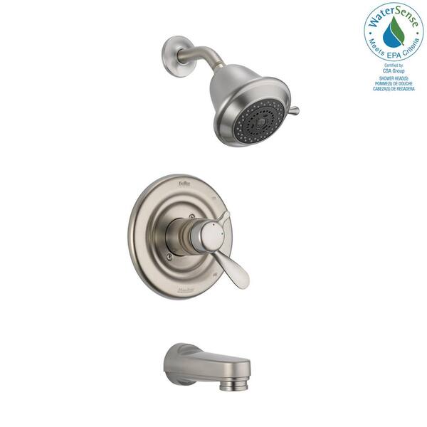 Delta Innovations 1 Handle Tub And Shower Faucet Trim Kit In Stainless With Slip On Spout Valve Not Included T17430 Sssos The Home Depot