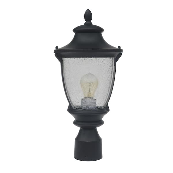 Home Decorators Collection Wilkerson 1-Light Black Outdoor Post Mount