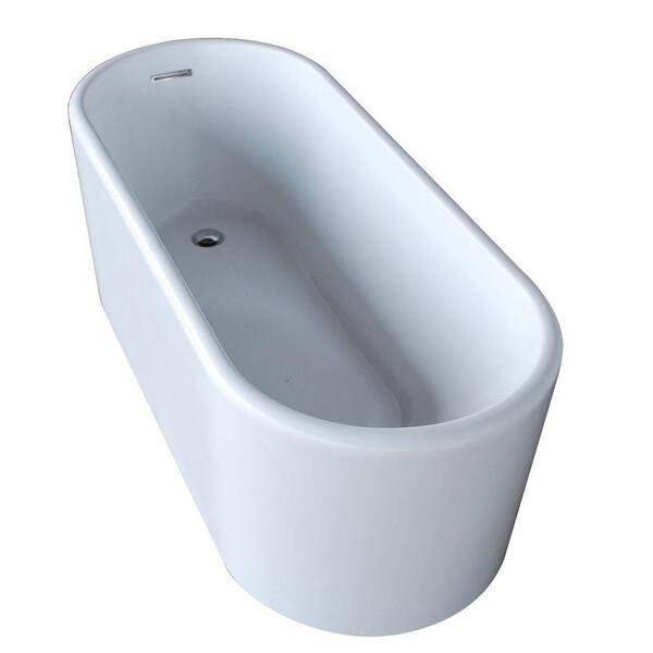 Universal Tubs PureCut 5.6 ft. Acrylic Reversible Drain Oval Bathtub in White