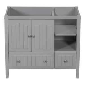 36 in. W x 18.03 in. D x 32.13 in. H Bath Vanity Cabinet without Top in Warm Cinnamon in Gray