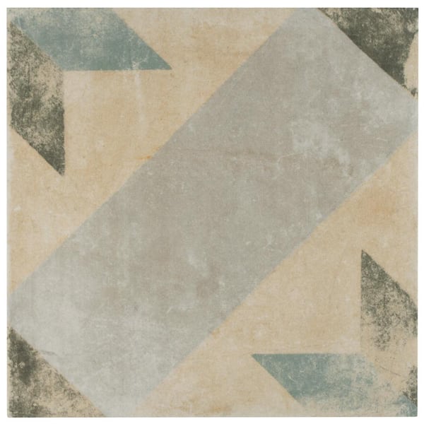 Merola Tile Pompei Star Blue 9-3/4 in. x 9-3/4 in. Porcelain Floor and Wall Tile (10.88 sq. ft./Case)