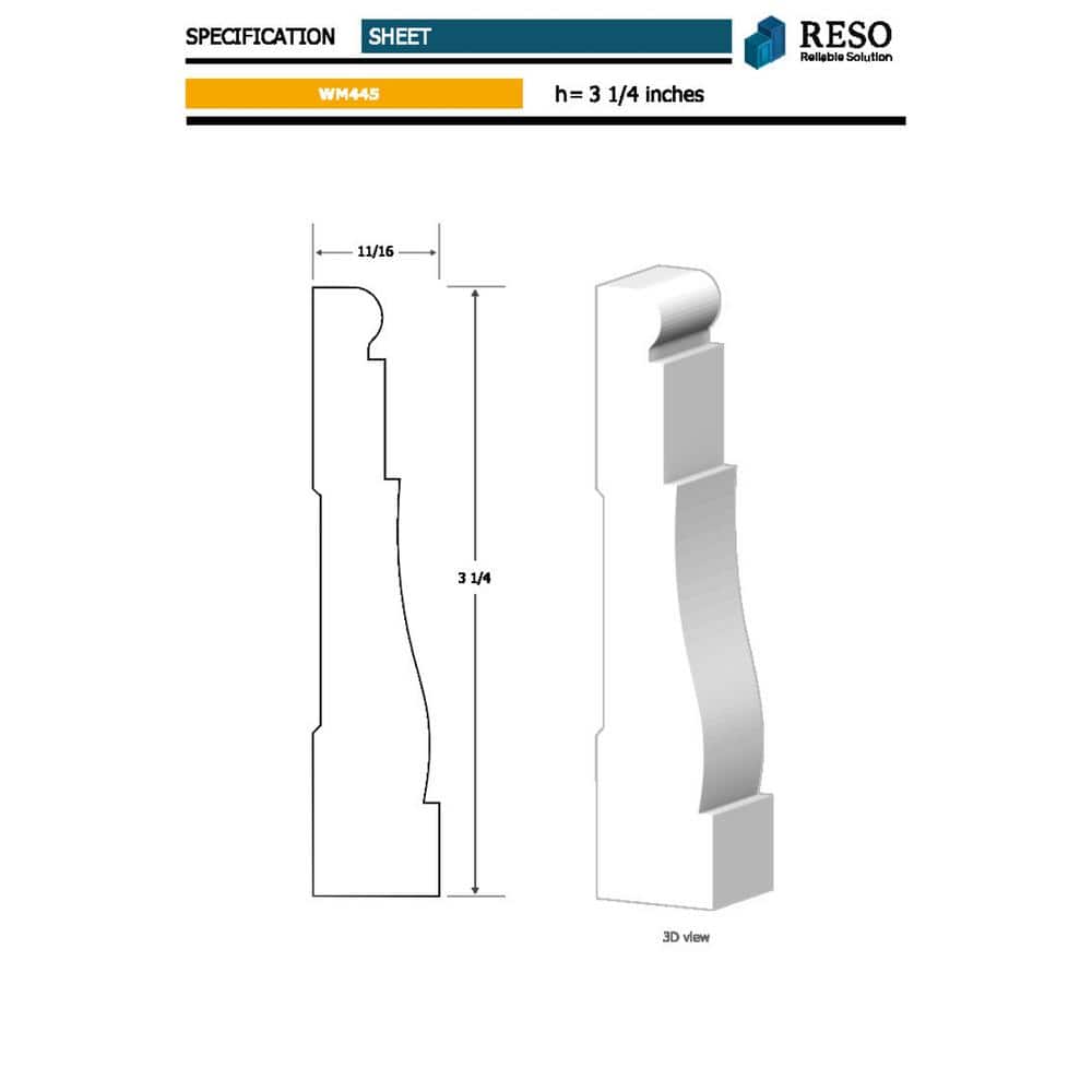 Primed White Finger-Jointed Pine Casing Molding 99"