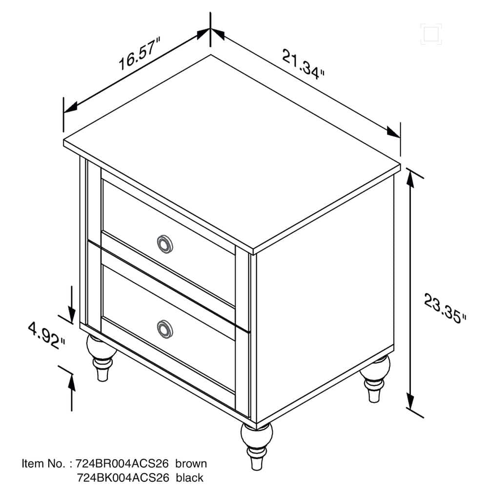Sango Newcomb Rattan-Brown 2-Drawer Nightstand