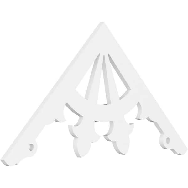Ekena Millwork 1 in. x 48 in. x 24 in. (12/12) Pitch Riley Gable Pediment Architectural Grade PVC Moulding
