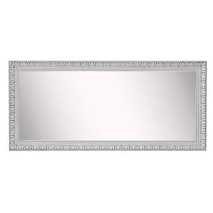 34 in. W x 67 in. H Framed Rectangular Bathroom Vanity Mirror in White