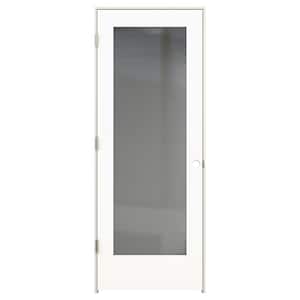 30 in. x 80 in. Tria Modern White Right-Hand Mirrored Glass Molded Composite Single Prehung Interior Door