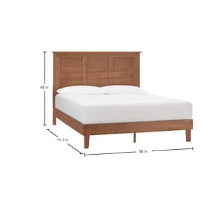 Dorstead Full Walnut Brown Wood Bed with Shutter Back (55.6 in. W x 48 in. H)