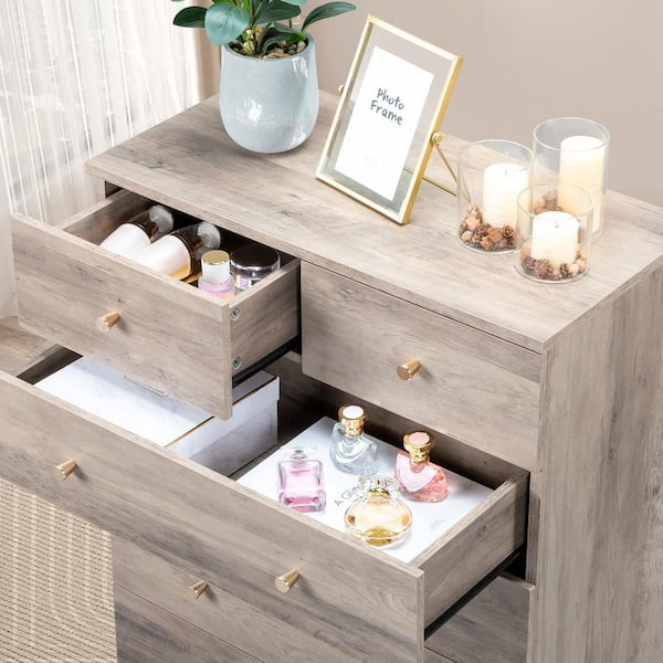 Karl home Gray 7-Drawer 25. 98 in. Wide Chest of Drawers