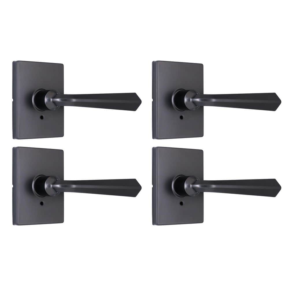 Wilshire Gun Metal Bed/Bath Privacy Door Handle with Rectangle Rose 4-Pack price history on PriceWatchPro