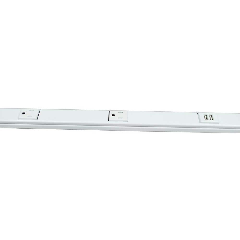 Legrand Wiremold Plugmold 5 ft. 9-Outlet/2-USB Hardwire Power Strip with Tamper Resistant Receptacles, White
