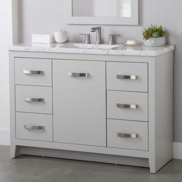 Home Decorators Collection Blakely 49 in. W x 19 in. D x 36 in. H Single Sink  Bath Vanity in Sterling Gray with Lunar Cultured Marble Top