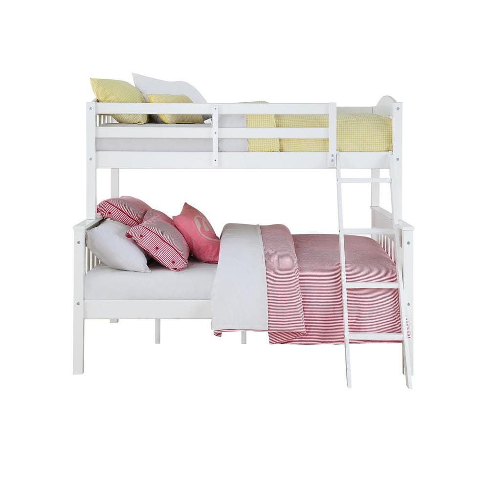 Dorel Living Airlie Twin Over Full White Wood Bunk Bed -  FA7499W