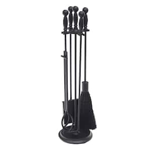 30.25 in. Tall 5-Piece Black Chelmsford Fireplace Tool Set