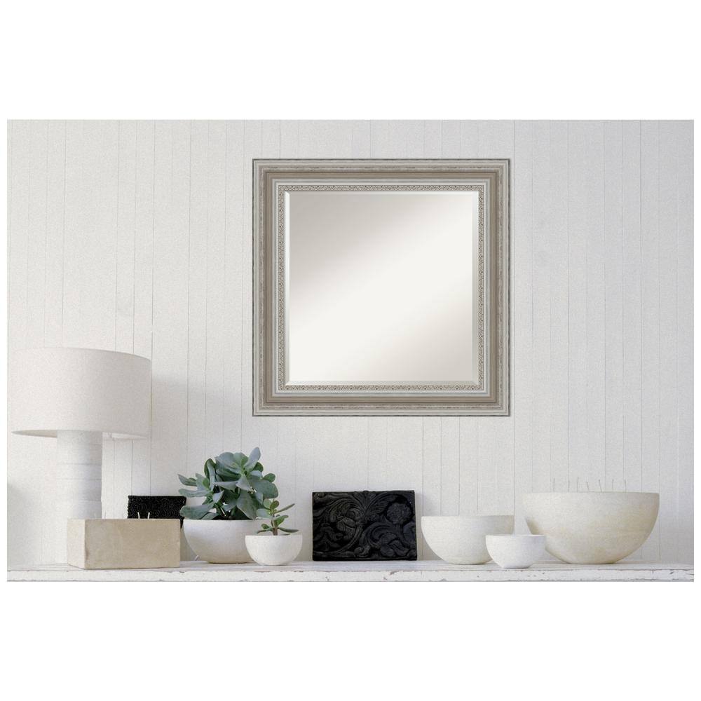 Parlor Silver Beveled Glass Bathroom Vanity Mirror