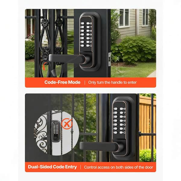 VEVOR Mechanical Keyless Entry Door Lock, 4-7 Digits Code, 2.0