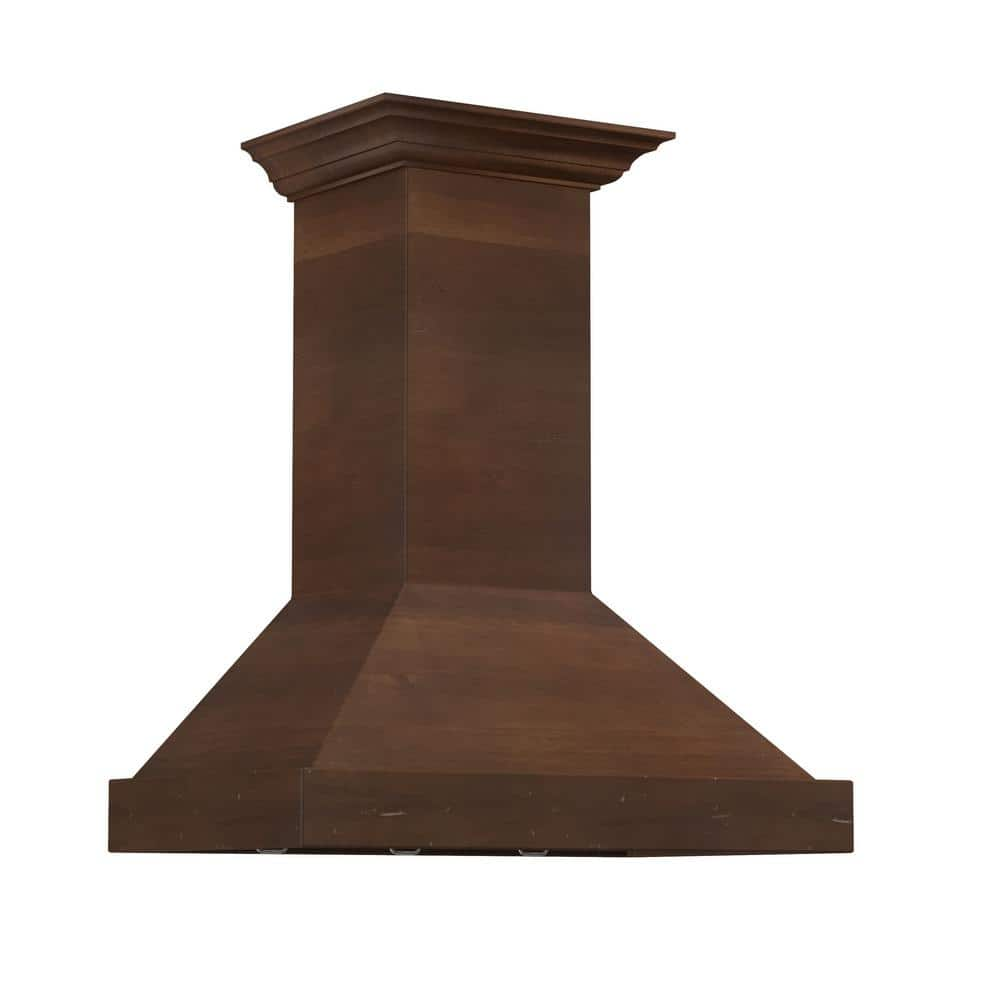 36 in. 400 CFM Convertible Vent Wall Mount Range Hood in Walnut