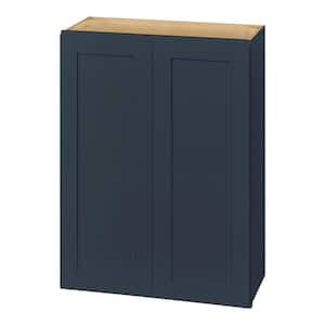 Avondale 27 in. W x 12 in. D x 36 in. H Ready to Assemble Plywood Shaker Wall Kitchen Cabinet in Ink Blue