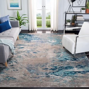 Madison Blue/Gray 10 ft. x 10 ft. Abstract Gradient Square Area Rug