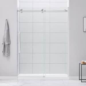 Derby 60 in. W x 78.74 in. H Frameless Sliding Shower Door in Chrome