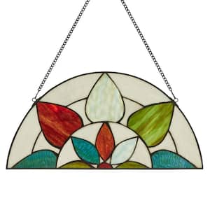 アメリカコガラ ヴィンテージ ステンドグラス 全米野生生物連盟 木の実 River of Goods Multi Stained Glass Birds on a Wire Window Panel