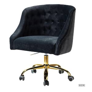 Lydia 24.5 in. Mid-Century Modern Black Velvet Tufted Hand-Curated Task Chair