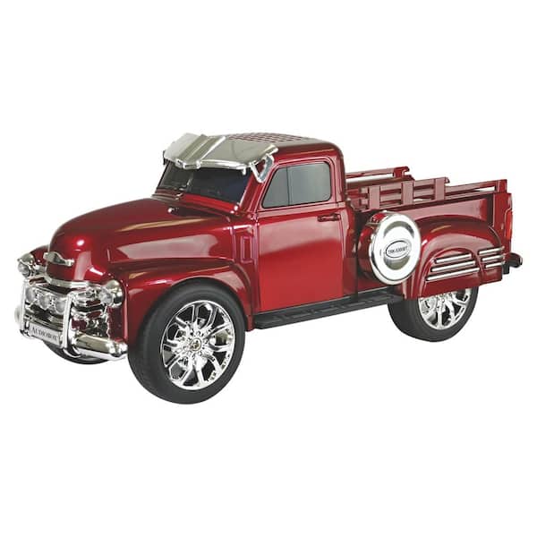 Retro Ride 10-Watt-RMS Bluetooth Rechargeable Truck Speaker with FM Radio in Red