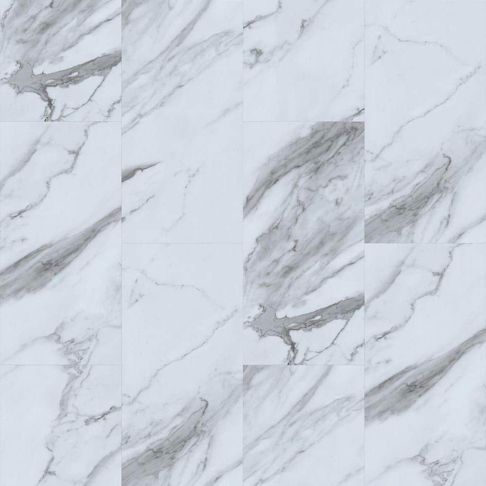 Static Vinyl Application LH EP Stone Looked White Chapel 20 MIL x 12 in. W x 24 in. L Waterproof ...