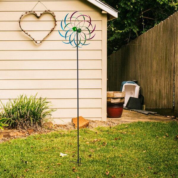 Peacock Wind Spinner Windmill Garden Patio Lawn Ornament Double Rotation Yard 