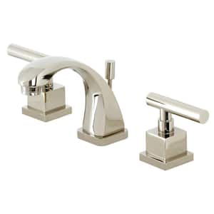 Claremont 8 in. Widespread 2-Handle Bathroom Faucets with Brass Pop-Up in Polished Nickel