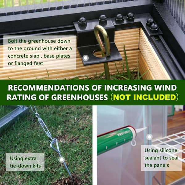 8 ft. W x 14 ft. D Polycarbonate Walk-in Greenhouse for Outdoors with 2-Adjustable Roof Vents, Gray