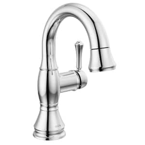 Cassidy Single-Handle Single-Hole Bathroom Faucet with Pull-Down Spout in Chrome