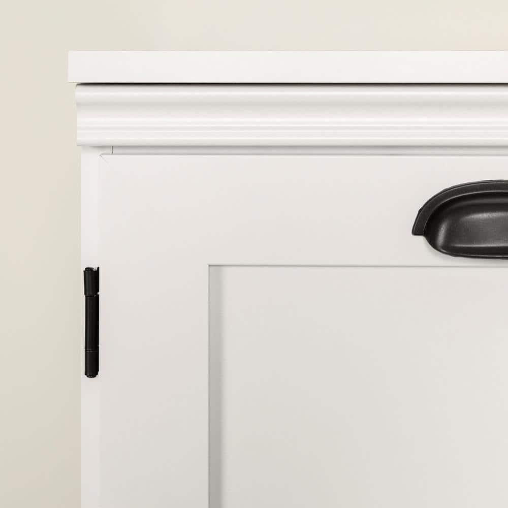 White Farmhouse 2-Door Accent Cabinet with Adjustable Shelving