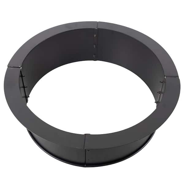 Round Solid Steel Wood Fire Ring, Solid Steel Fire Pit Ring