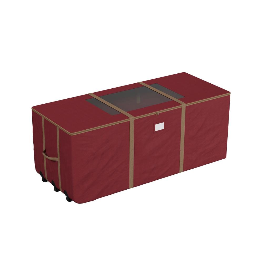 Pure Garden Red Christmas Tree Storage Bag for Artificial Trees Up to 9 ft. Tall with Clear Viewing Window and Zipper Closer