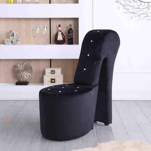 Jackson Black Velvet High Heel Shoe Chair